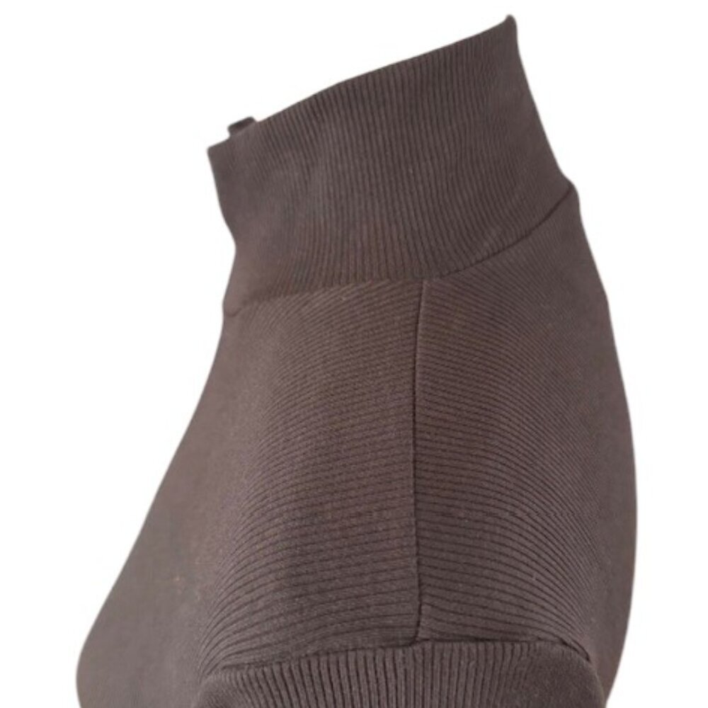 Zara Black Ribbed Quarter Zipper Front Turtleneck Long Sleeve Bodysuit Lrg NWOT - Picture 8 of 16